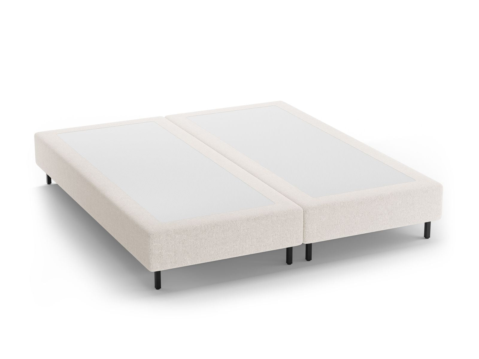 Whale — Bed Base Light Beige (Eden 2 Pearl) Black Metal