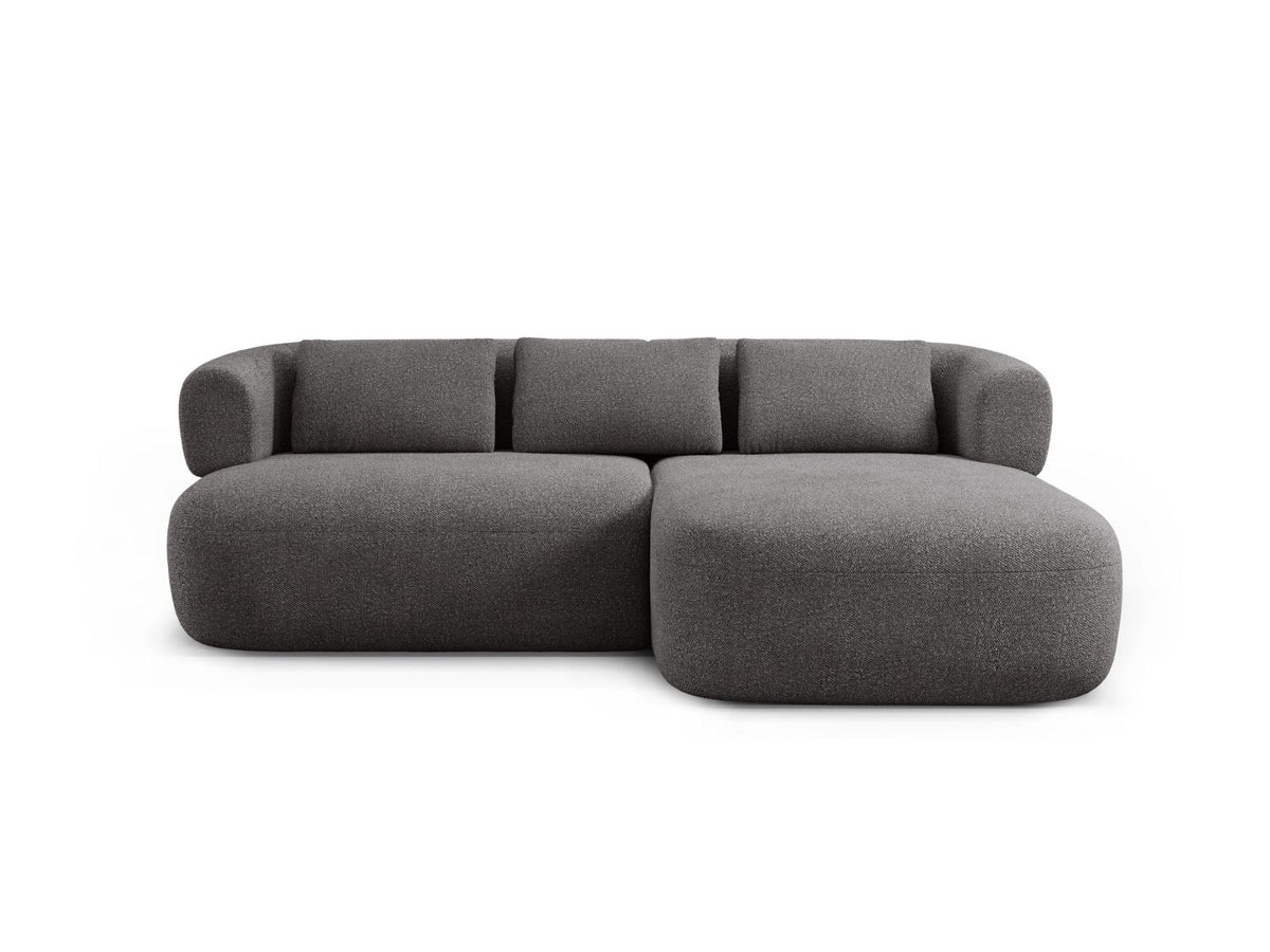 Jenny — Corner Sofa Grey (Now or Never 92) Black Plastic Right