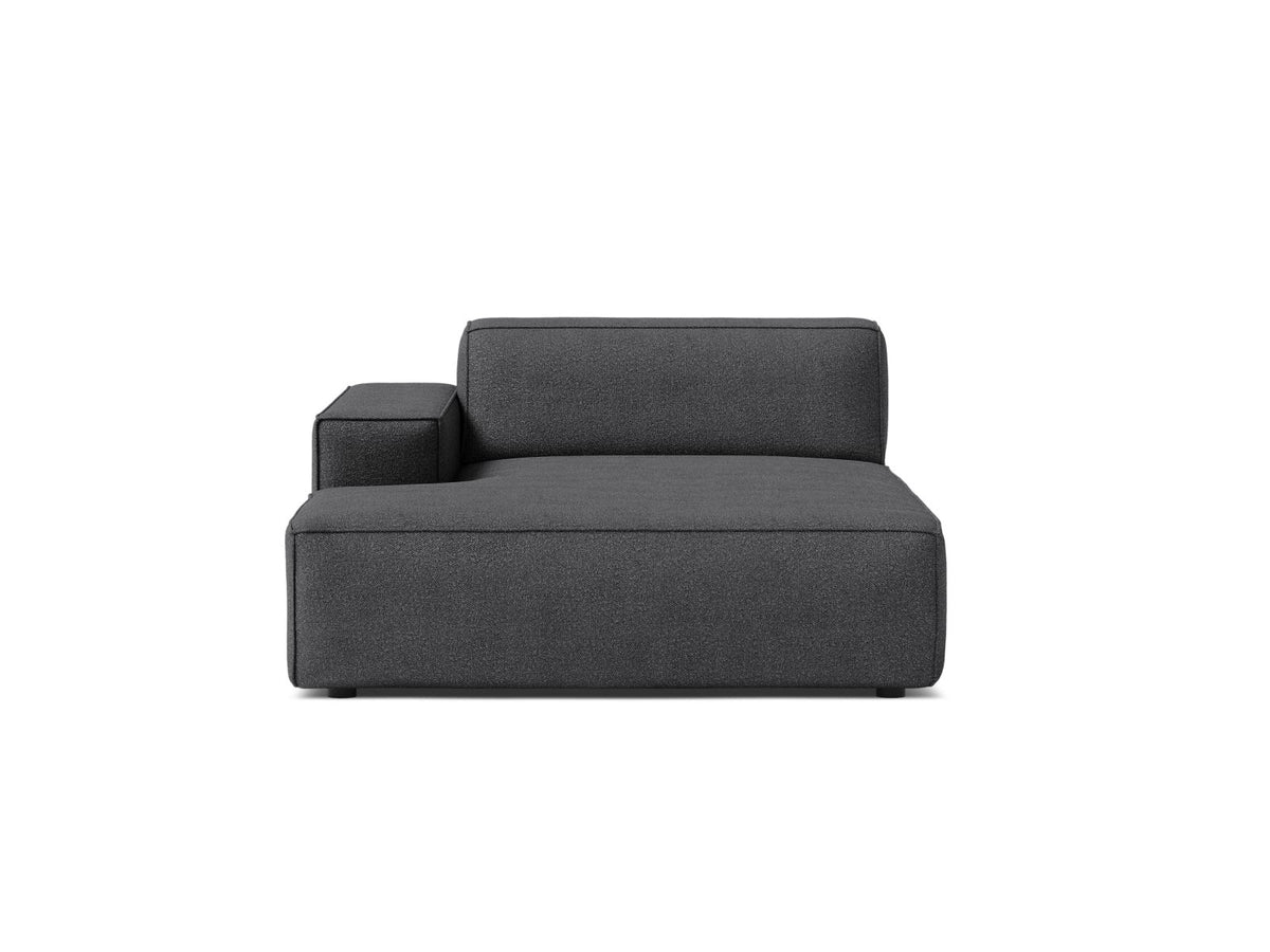 Jodie — Chaise Longue Dark Grey (Baloo 2083) Black Plastic Left
