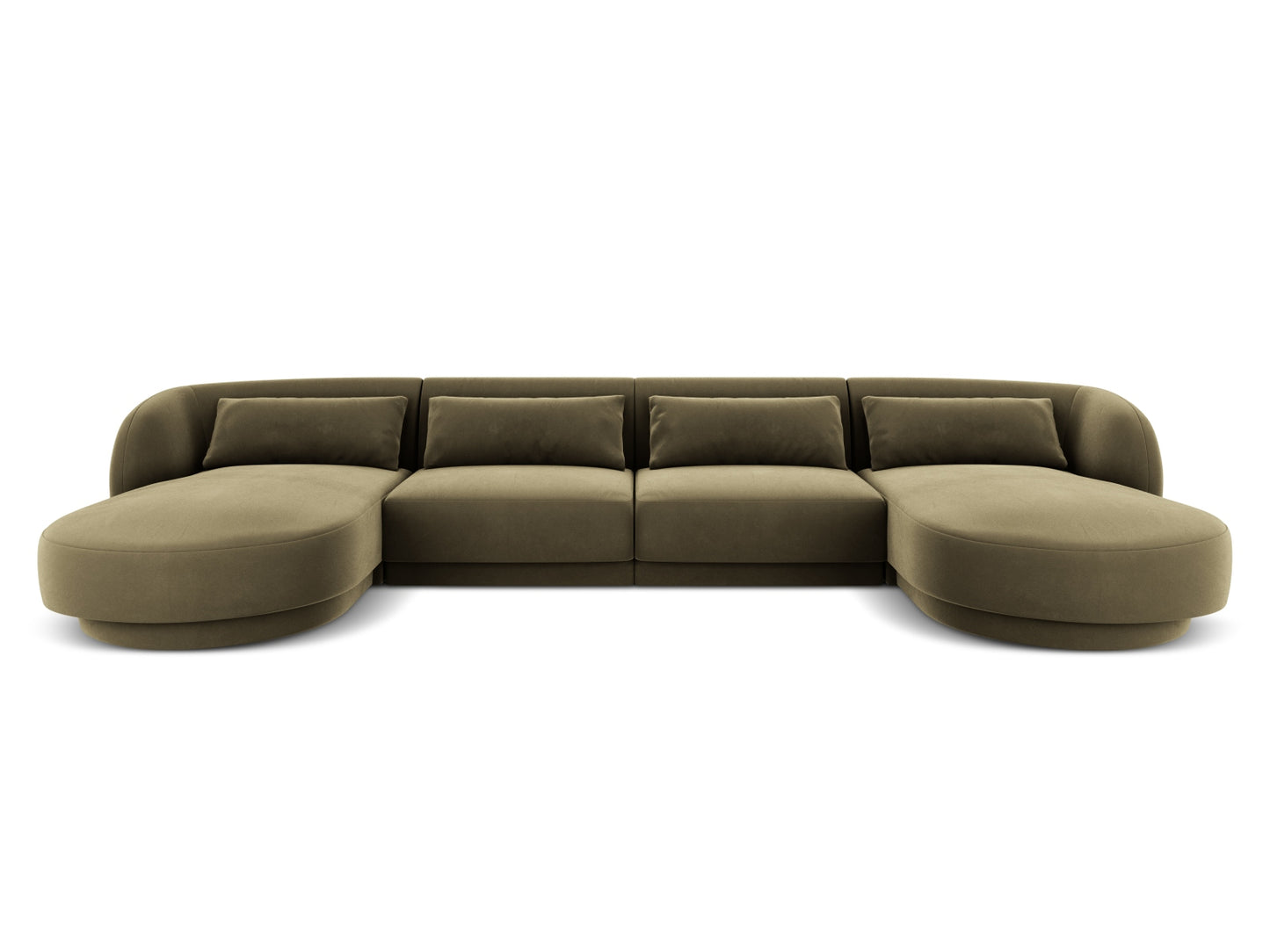 Tulum — Panoramic Sofa Green (Bluvel 77) Black Plastic