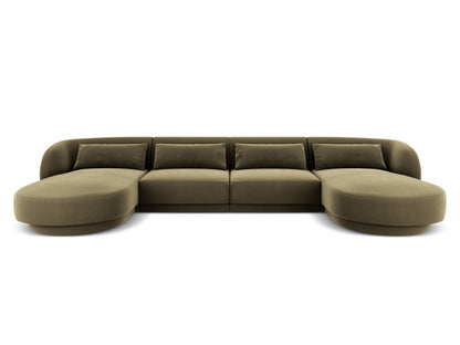Tulum — Panoramic Sofa Green (Bluvel 77) Black Plastic
