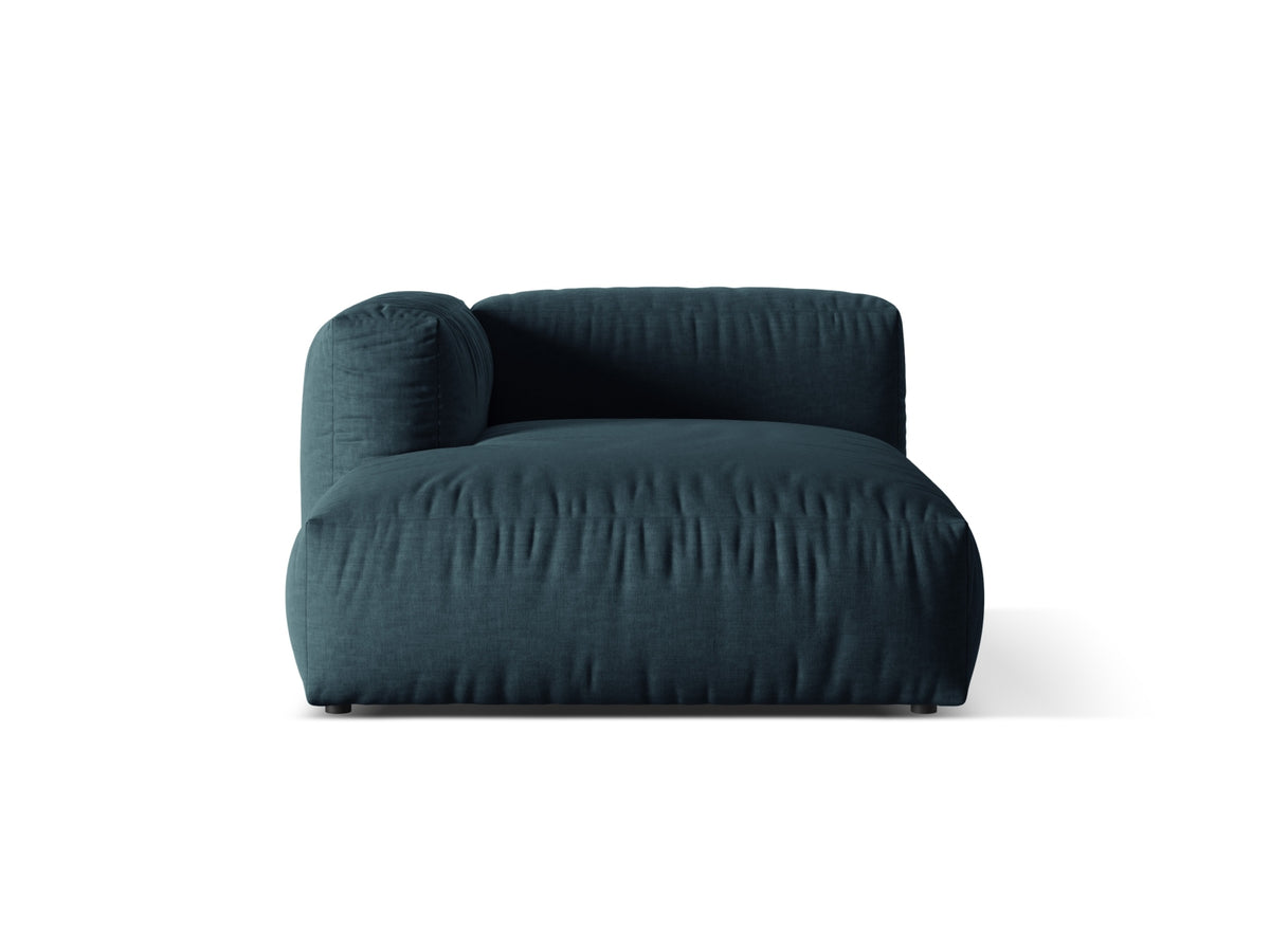Martina — Chaise Longue Blue Jeans (Boston Ocean) Black Plastic Left