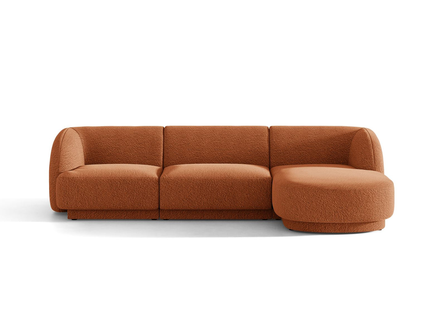 Miley — Corner Sofa Terracotta (Baloo 2078) Black Plastic Right