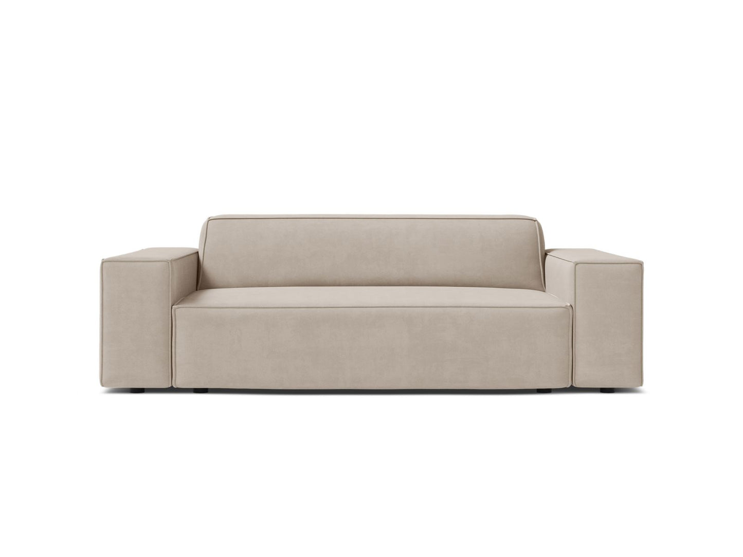 Jodie — Sofa Dark Beige (Bluvel 30) Black Plastic