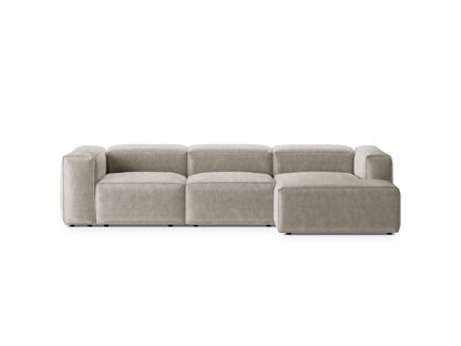 Bergamo — Corner Sofa Ivory (Perla 15) Black Plastic Right