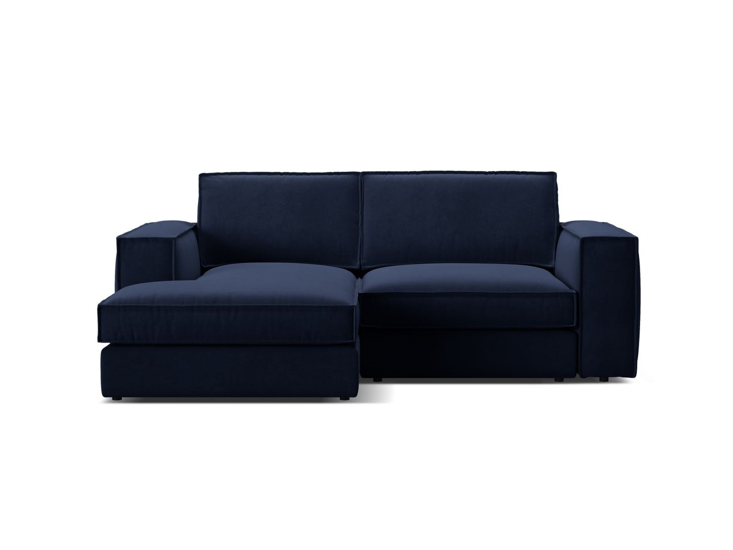 Pola — Corner Sofa Royal Blue (Salvador 5) Black Plastic Left