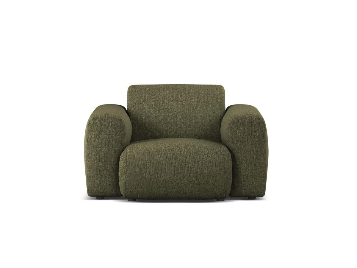 Molino — Armchair Green (Eden 12 Olive) Black Plastic