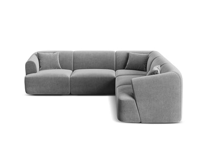 Campi — Corner Sofa Grey (Vogue 15) Black Plastic
