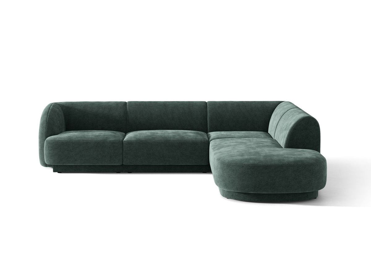 Miley — Corner Sofa Petrol (Haga 78) Black Plastic Right