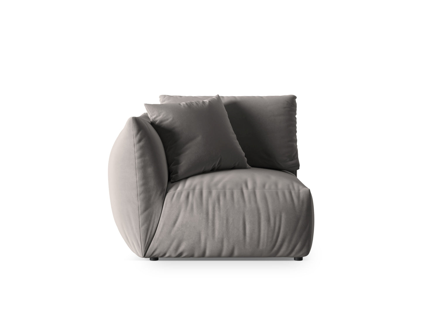 Chris — Modular Sofa Grey (Casino Stone) Black Plastic Left