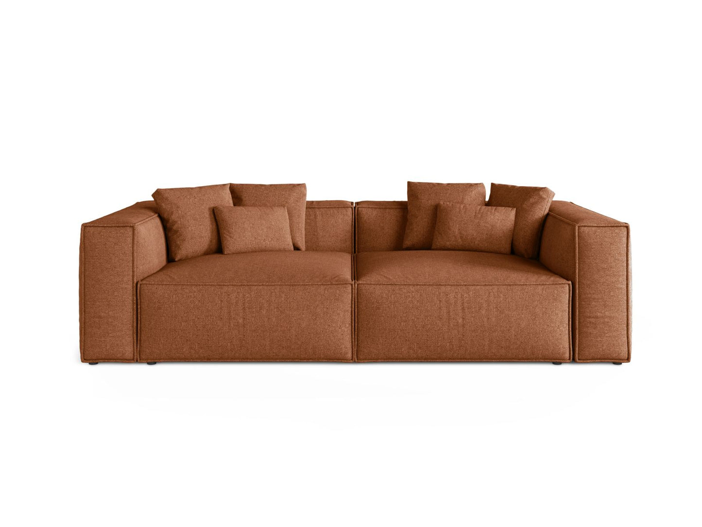 Aveiro — Sofa Brick (Eden 10 Terra) Black Plastic