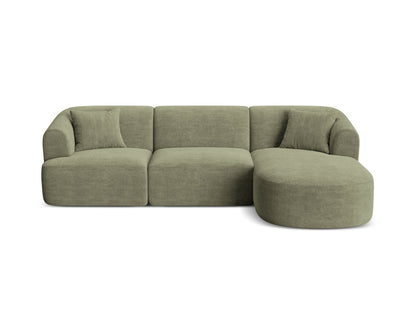 Campi — Corner Sofa Moss Green (Lincoln 37D) Black Plastic Left