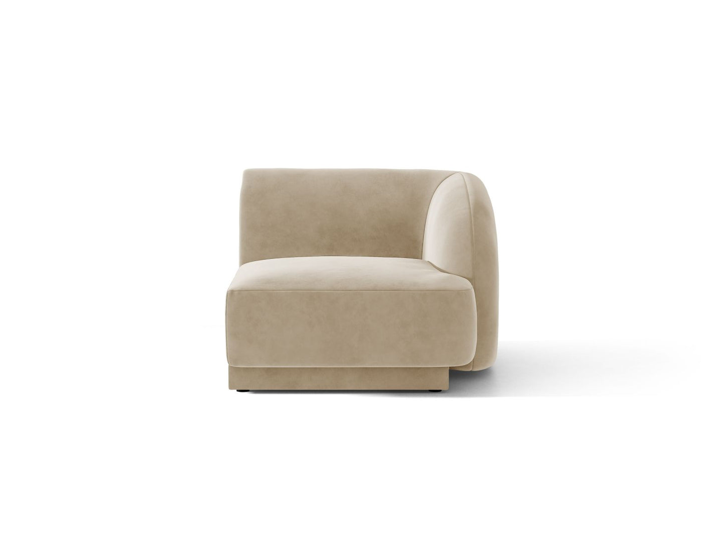 Miley — Modular Sofa Beige (Venus 2928) Black Plastic Right