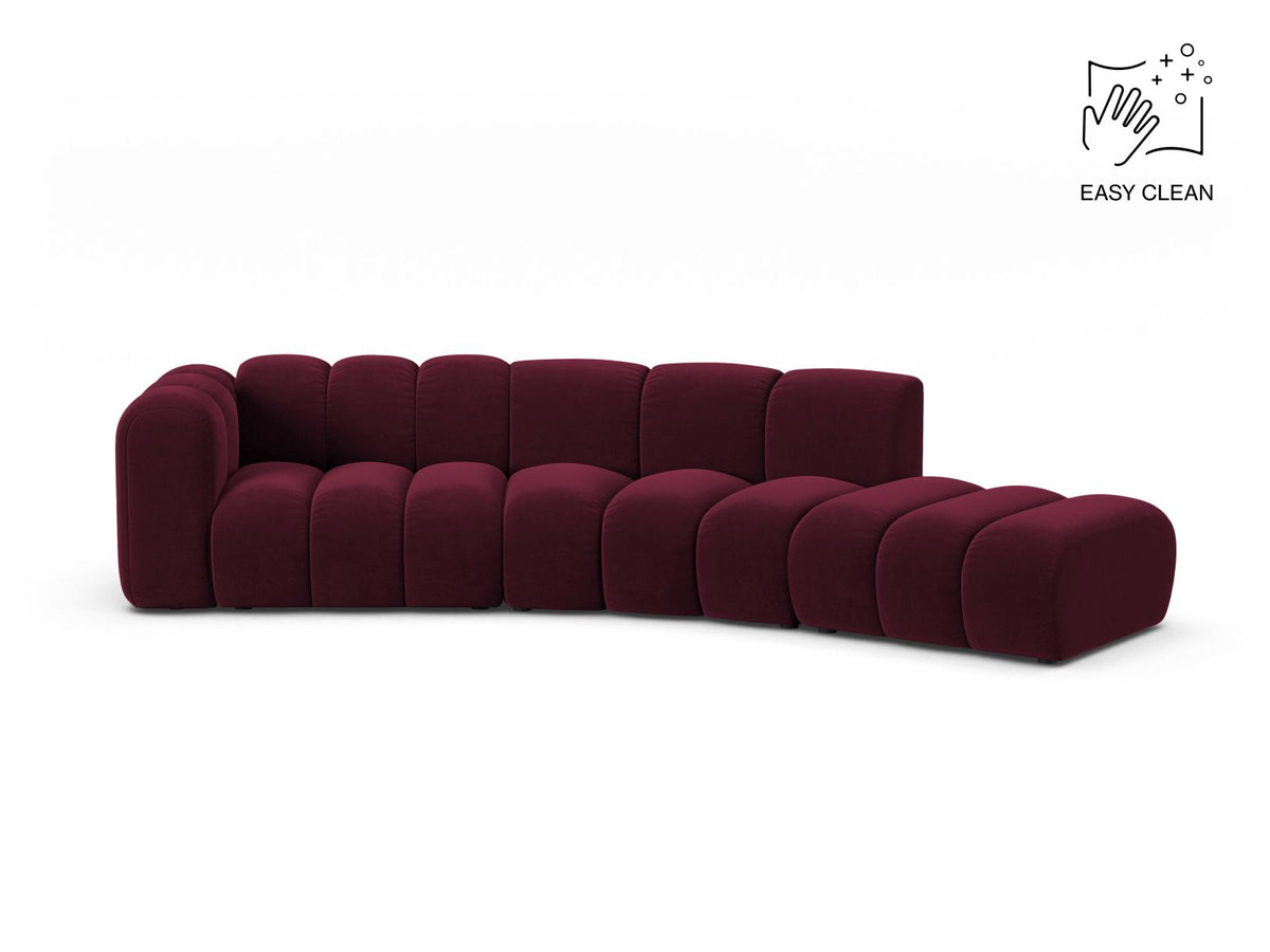 Lupine — Sofa Burgundy (Venus 2932) Black Plastic Left