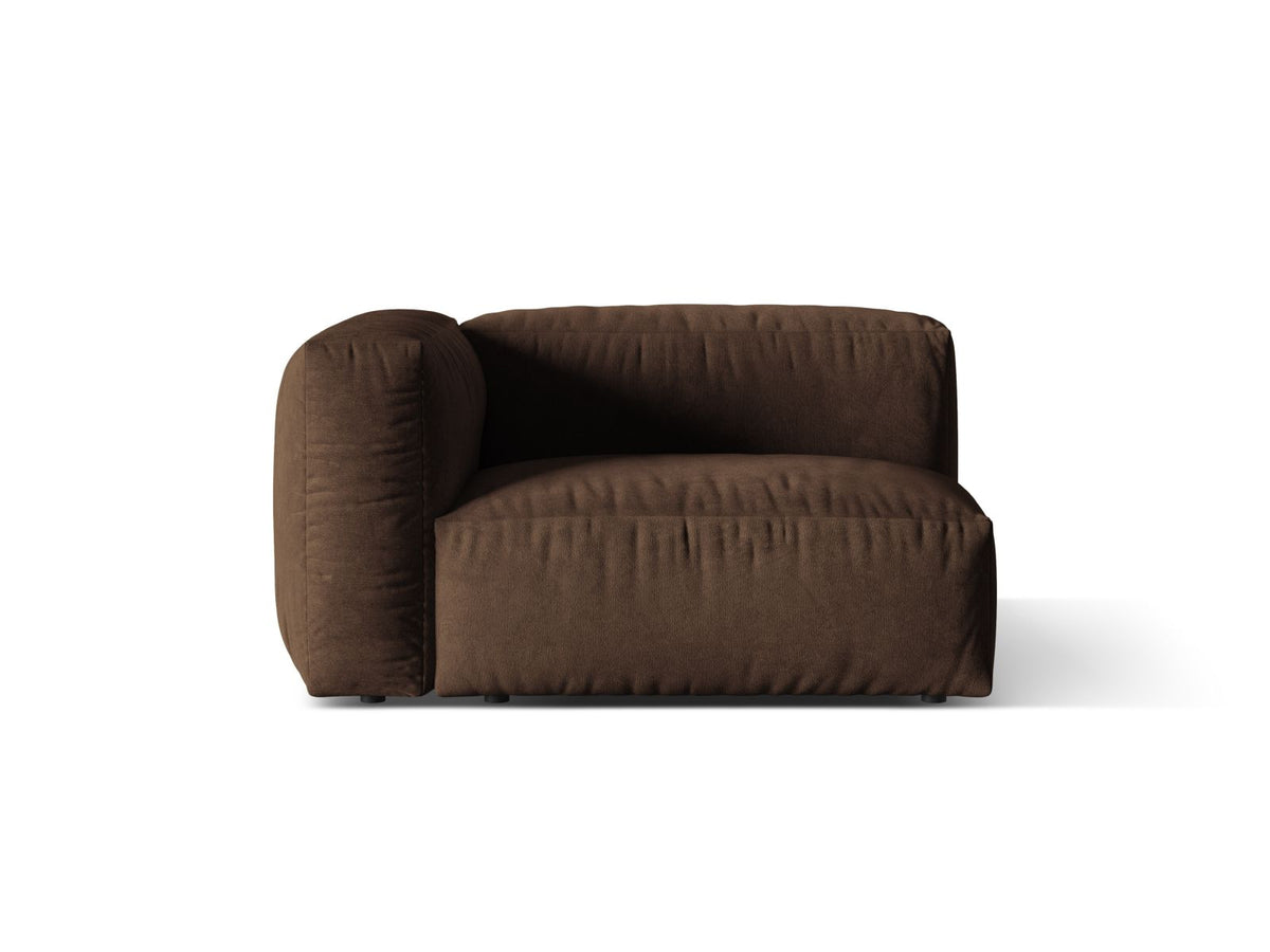 Martina — Modular Sofa Chocolate (Vogue 6) Black Plastic Left