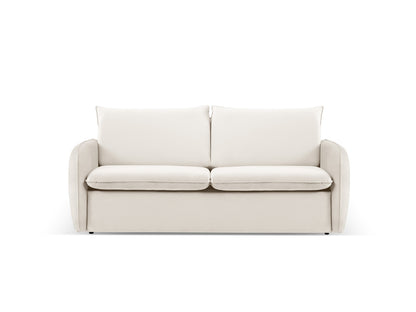 Vienna — Sofa Light Beige (Bluvel 22) Black Plastic