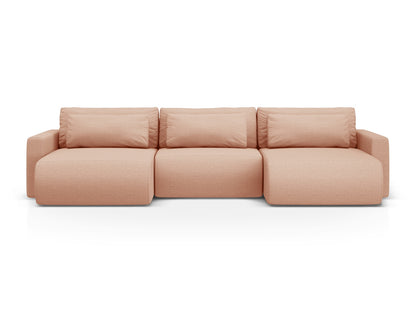 Belfast — Panoramic Sofa Peach (Heritage Orange) Black Plastic