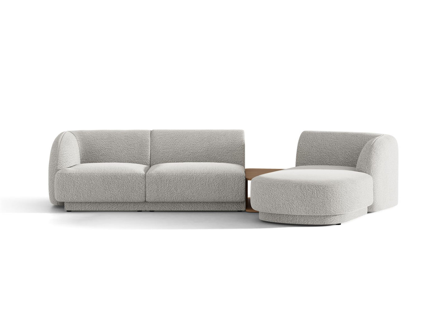Miley — Sofa Light Grey (Baloo 2085) Black Plastic Right