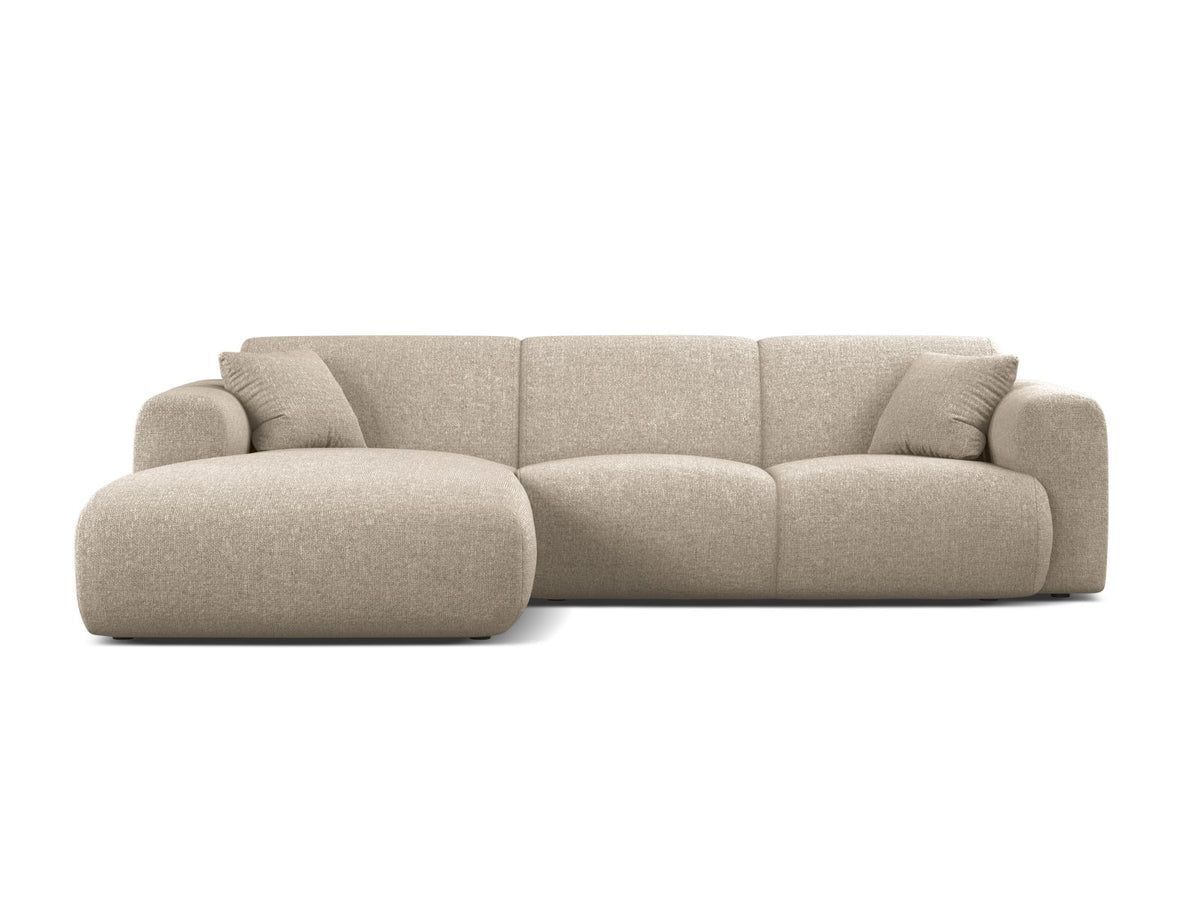 Molino — Corner Sofa Dark Beige (Eden 4 Beige) Black Plastic Left