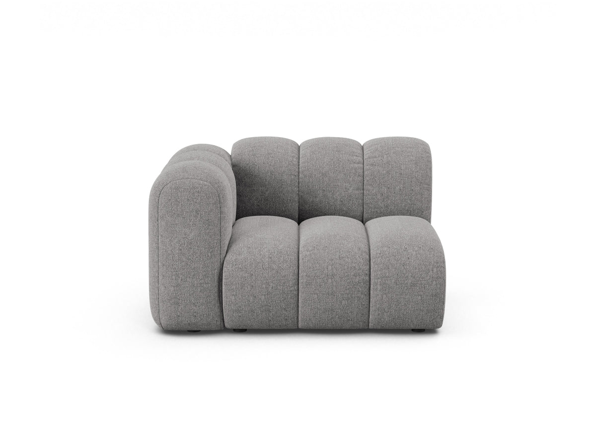 Lupine — Modular Sofa Light Grey (Eden 18 Grey) Black Plastic Left