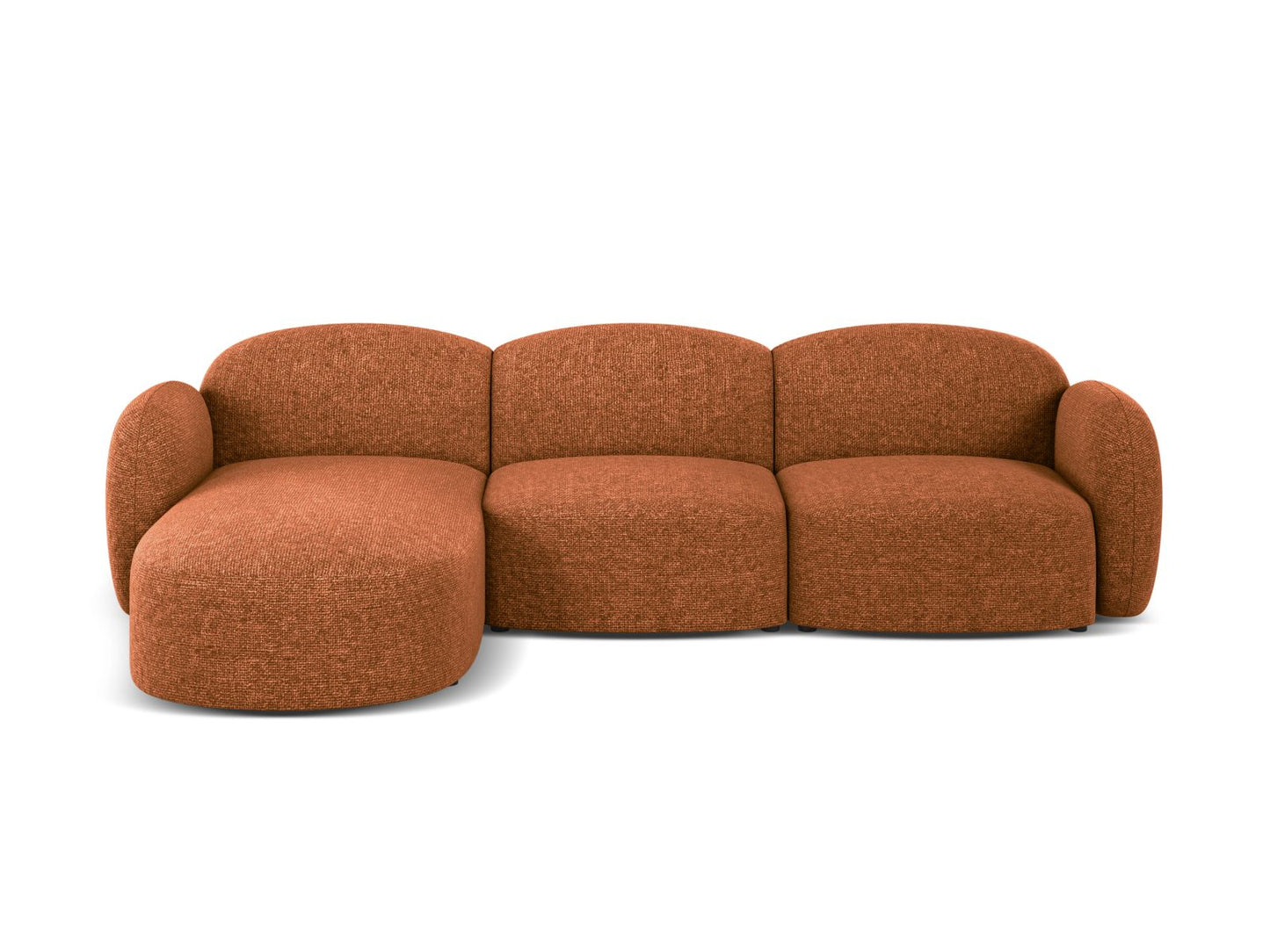 Blair — Corner Sofa Brick (Eden 10 Terra) Black Plastic Left
