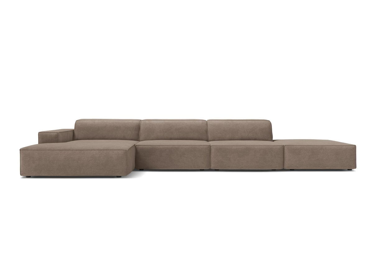 Jodie — Corner Sofa Cappuccino (Liberty 5) Black Plastic Left