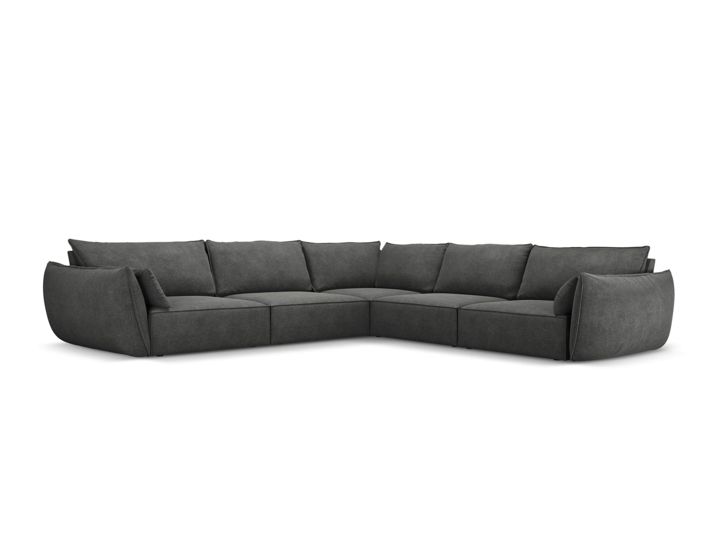 Kaelle — Corner Sofa Dark Grey (Over The Horizon 97) Black Plastic