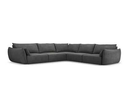 Kaelle — Corner Sofa Dark Grey (Over The Horizon 97) Black Plastic