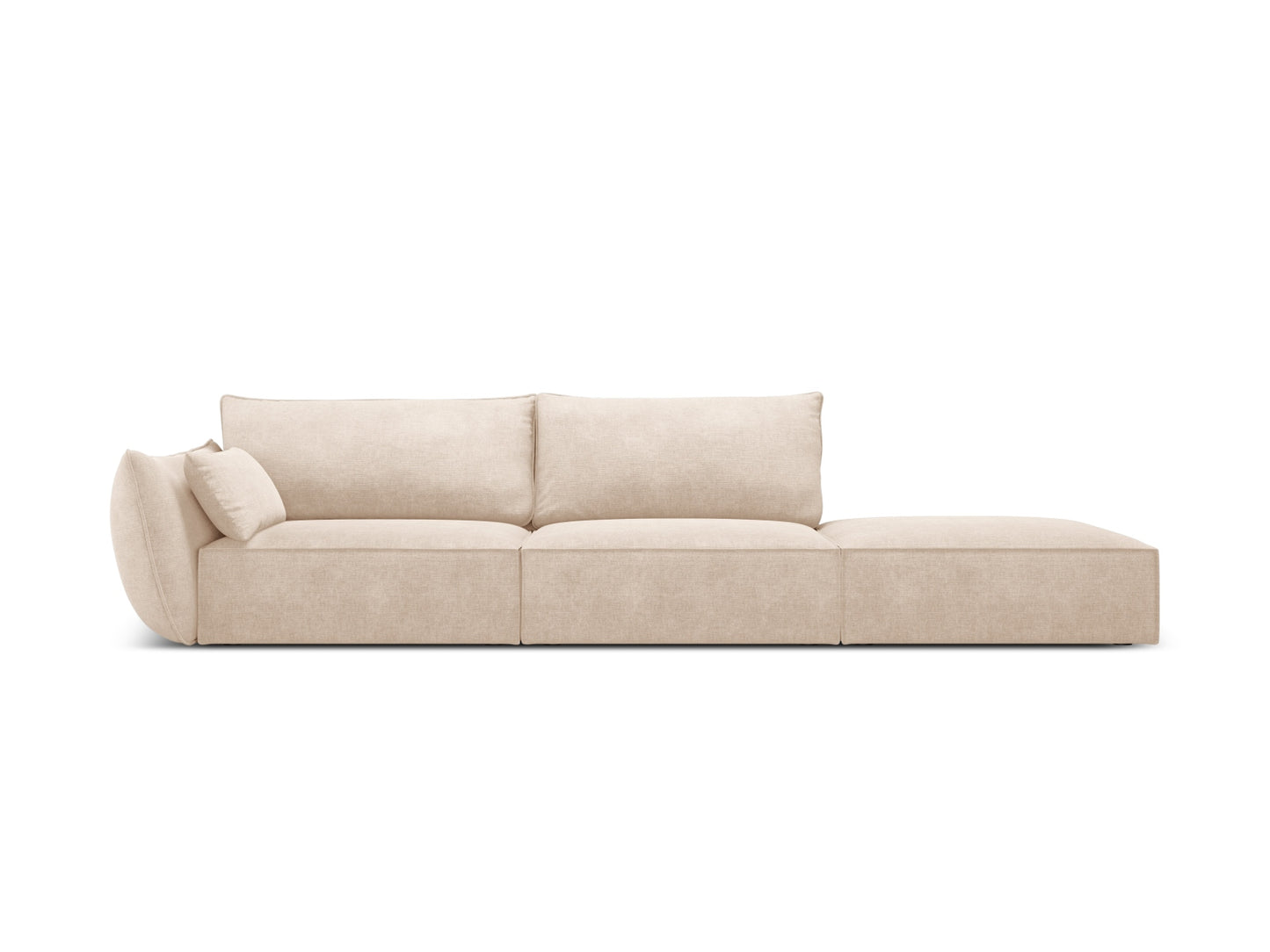 Kaelle — Sofa Beige (Over The Horizon 08) Black Plastic Right