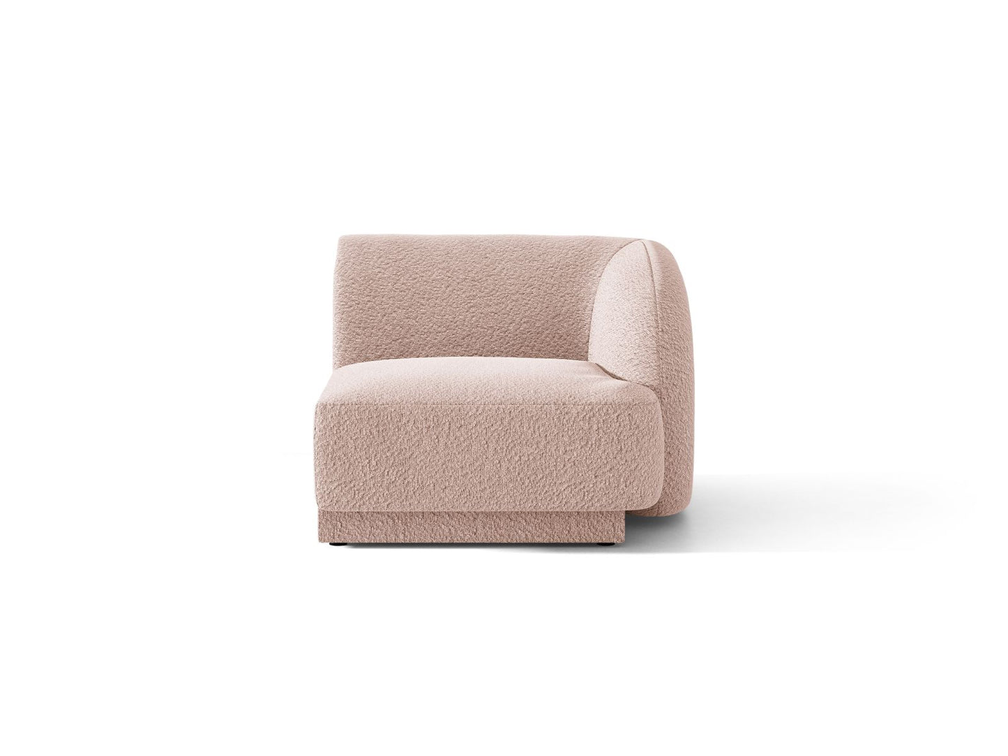 Miley — Modular Sofa Powder Pink (Baloo 2072) Black Plastic Right