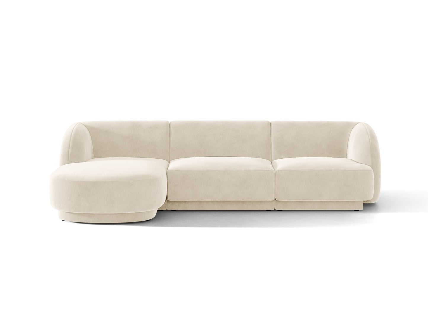 Miley — Corner Sofa Light Beige (Venus 2927) Black Plastic Left