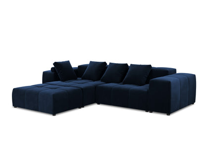 Rome — Corner Sofa Royal Blue (Salvador 5) Black Plastic Left