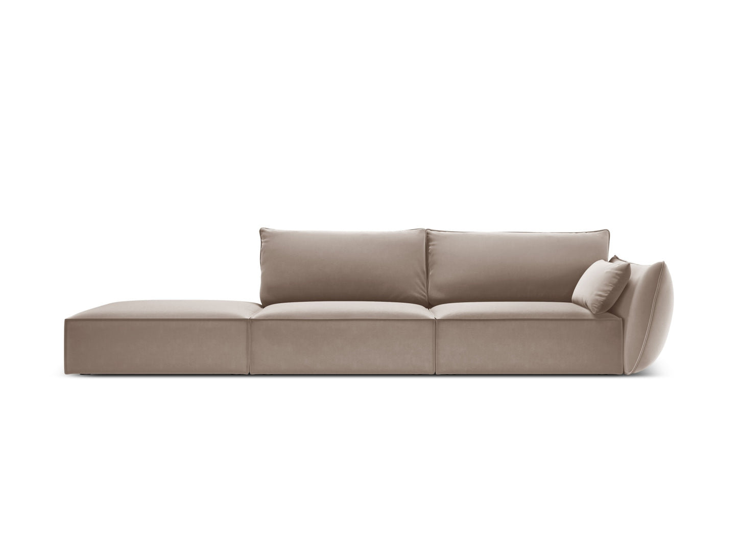 Kaelle — Sofa Cappuccino (Bluvel 40) Black Plastic Left