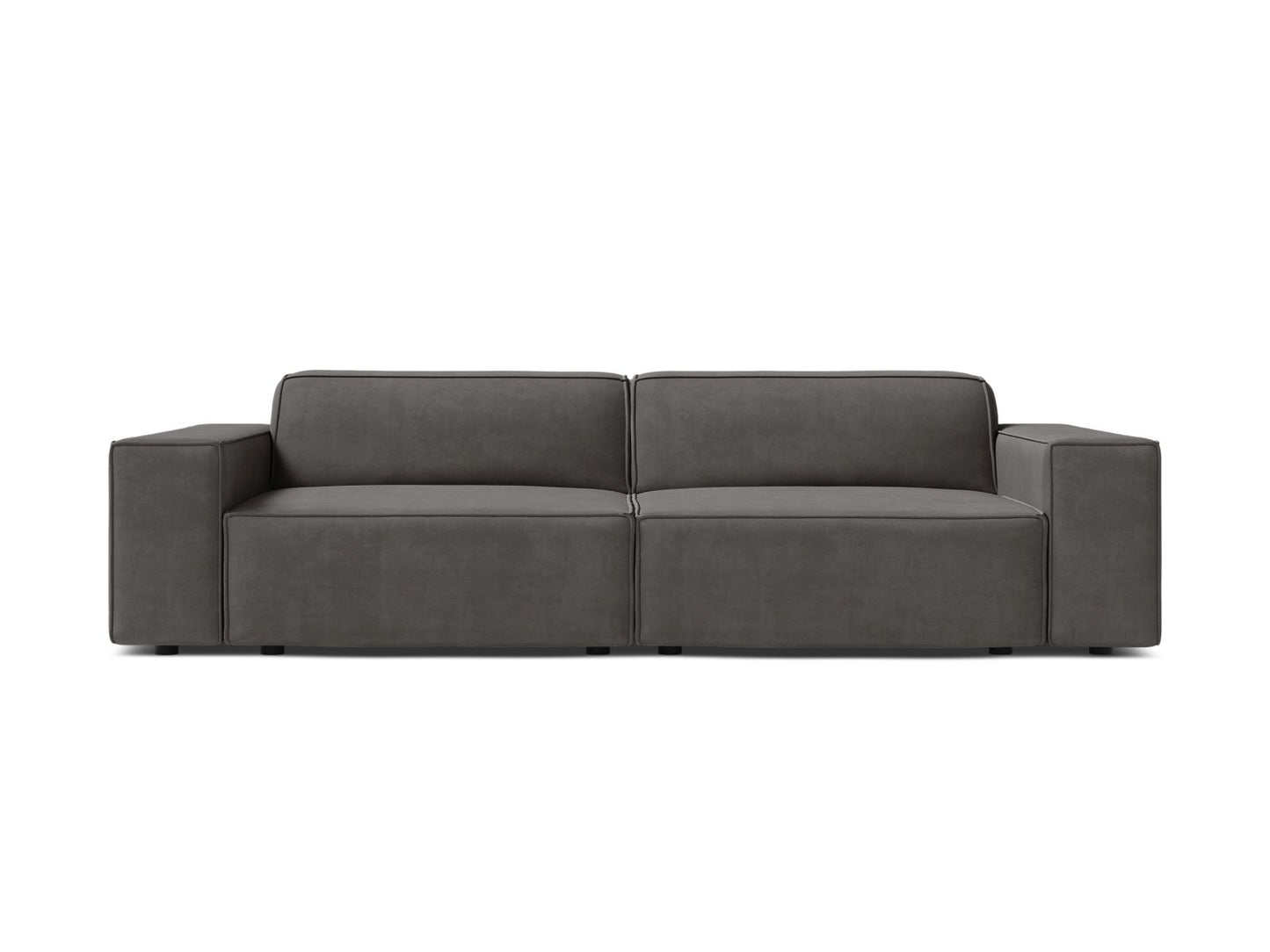 Jodie — Sofa Light Grey (Bluvel 13) Black Plastic