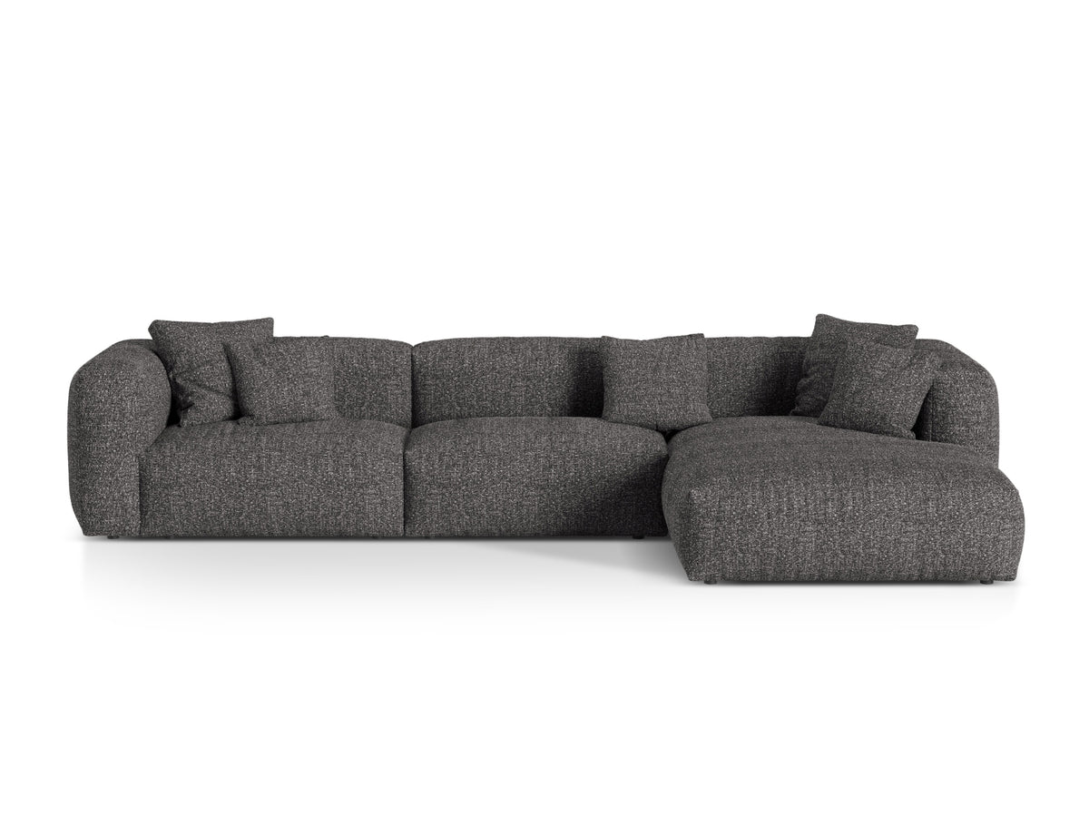 Martina — Corner Sofa Anthracite (Monet Anthracite) Black Plastic Right