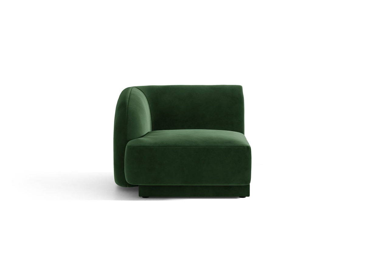 Miley — Modular Sofa Bottle Green (Venus 2940) Black Plastic Left