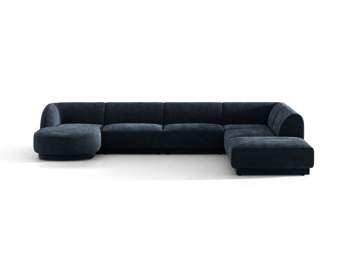 Miley — Panoramic Sofa Royal Blue (Haga 86) Black Plastic Right