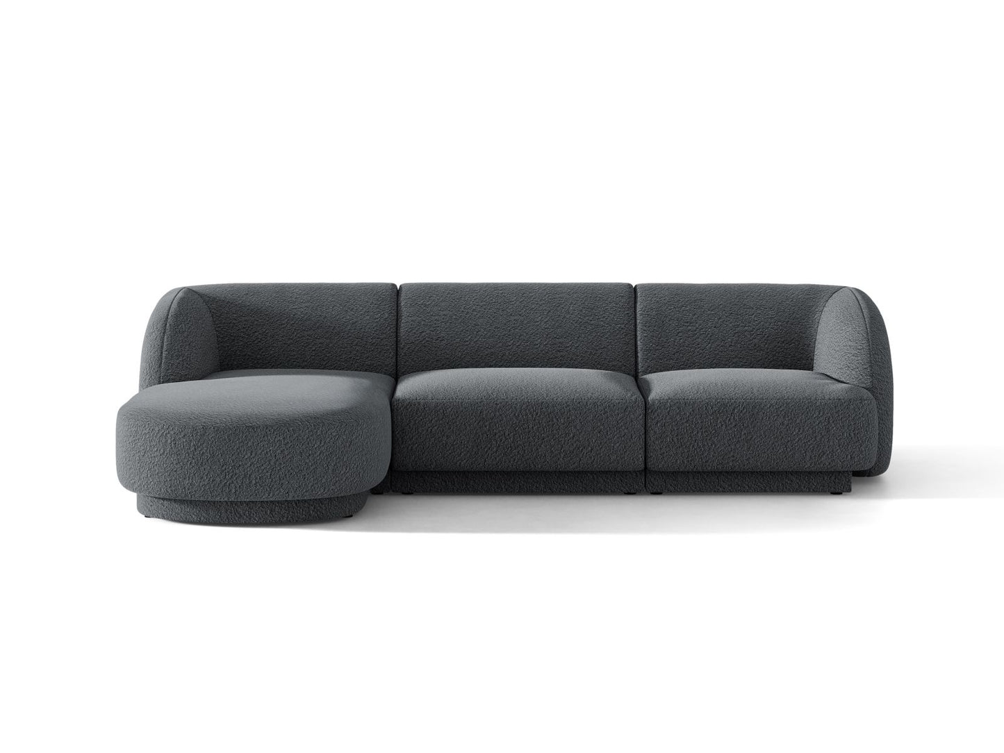 Miley — Corner Sofa Dark Grey (Baloo 2083) Black Plastic Left