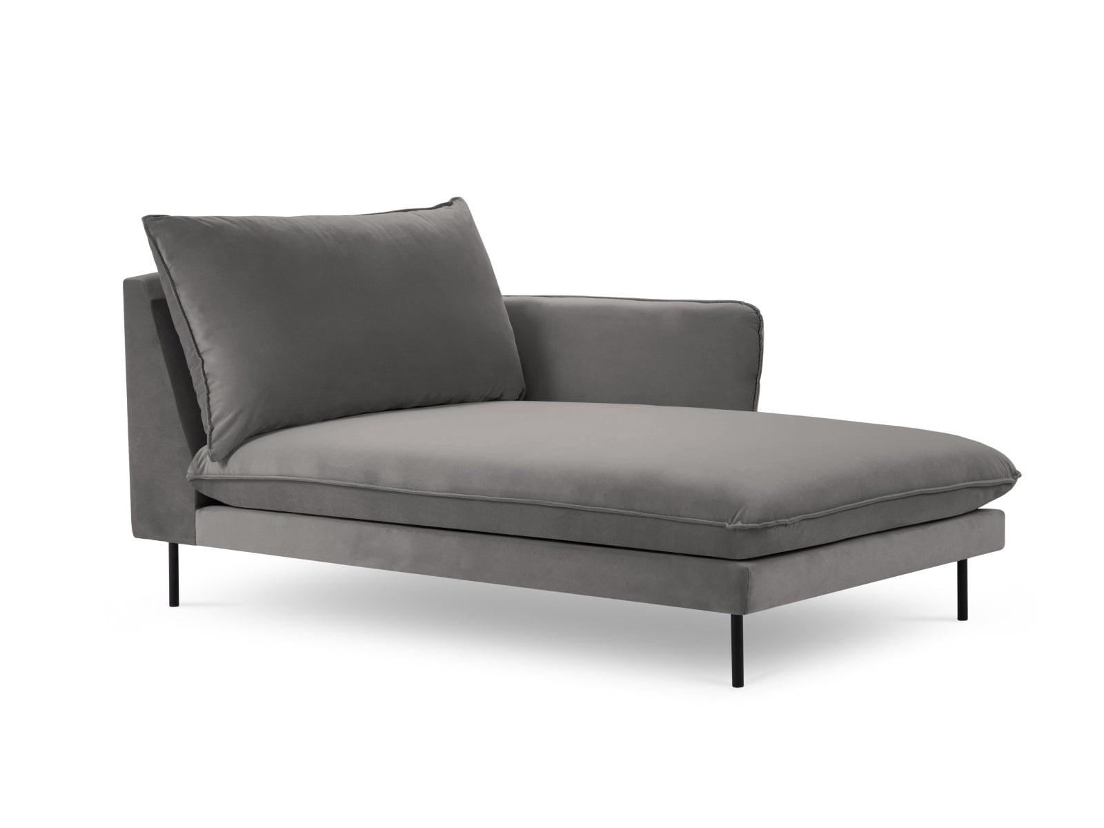 Vienna — Chaise Longue helehall (Bluvel 13) must metall parem