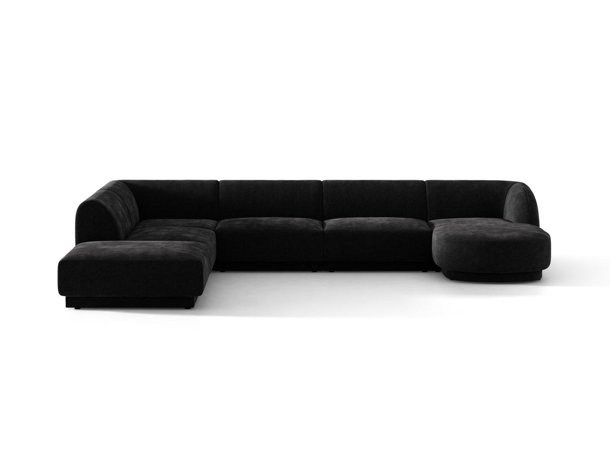 Miley — Panoramic Sofa Black (Haga 19) Black Plastic Left