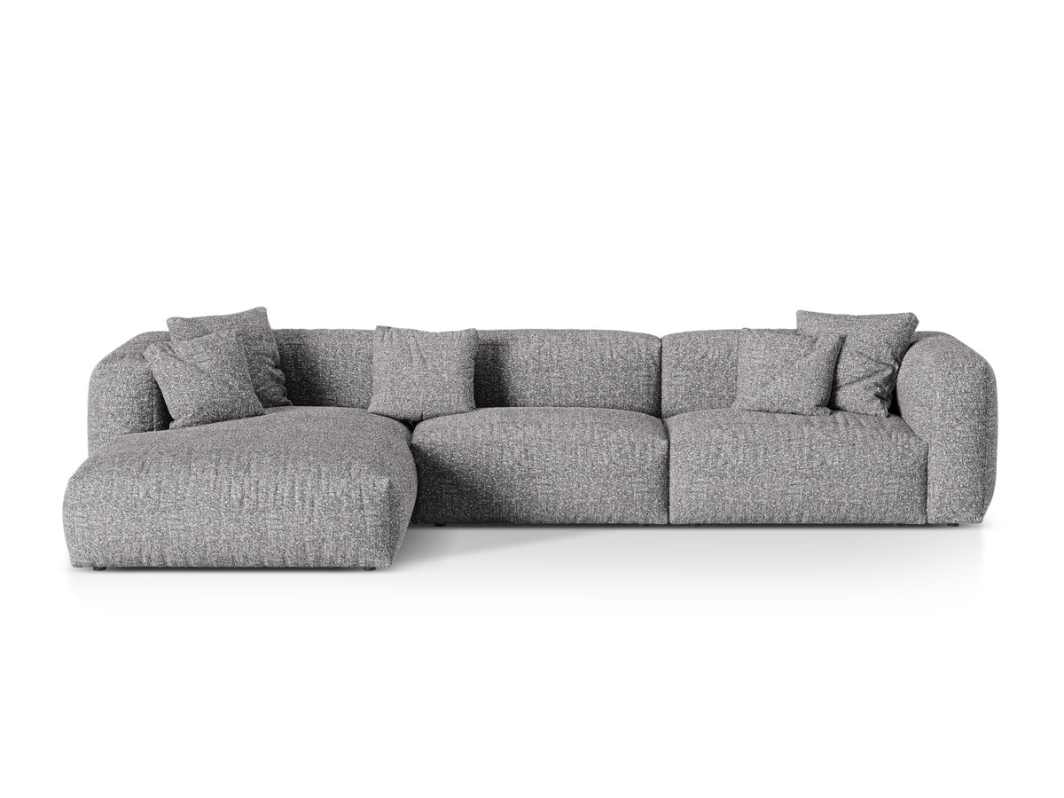 Martina — Corner Sofa Graphite (Monet Graphite) Black Plastic Left