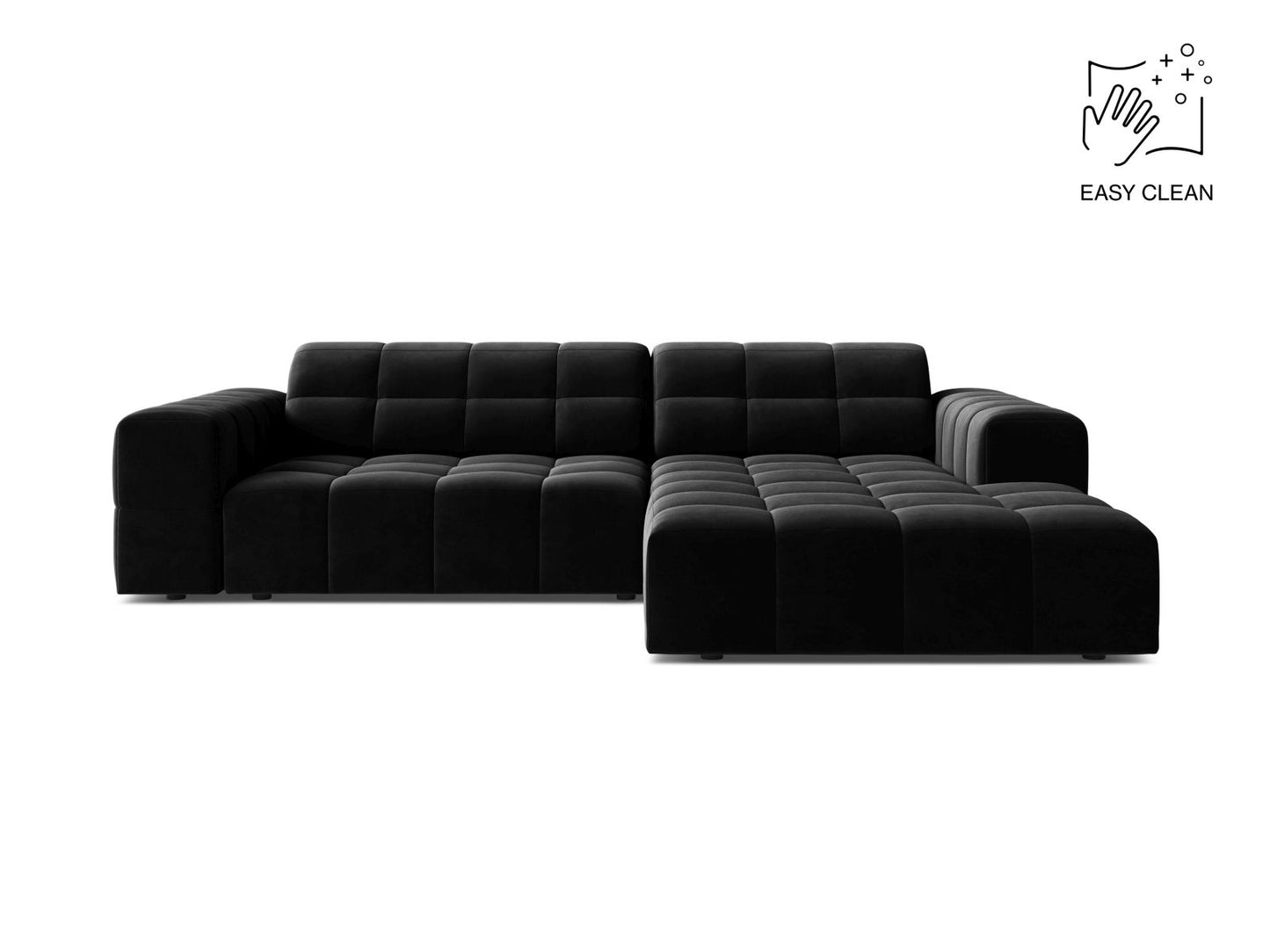 Jennifer — Corner Sofa (234x167x78 cm) Black (Venus 2923) Right