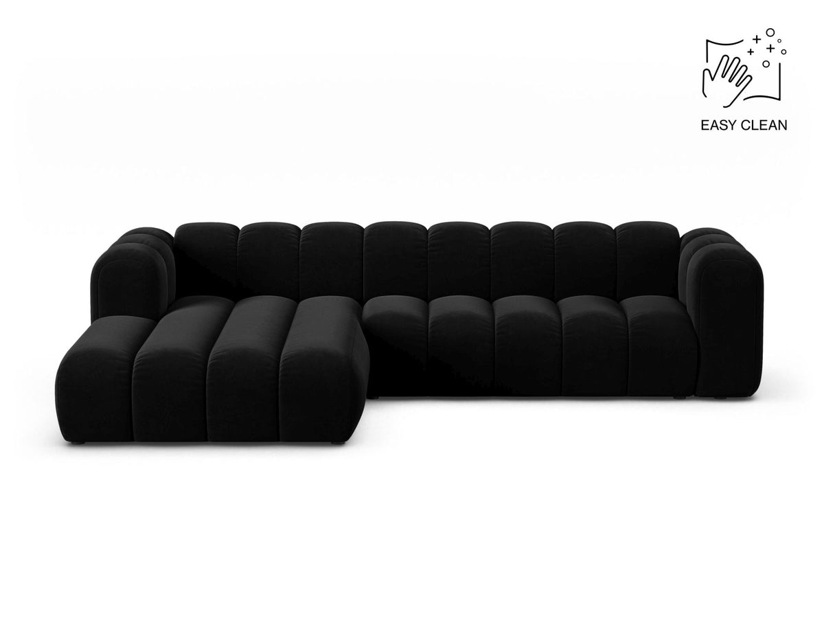 Lupine — Corner Sofa Black (Venus 2923) Black Plastic