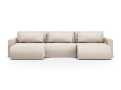 Belfast — Panoramic Sofa Beige (Heritage Pearl) Black Plastic