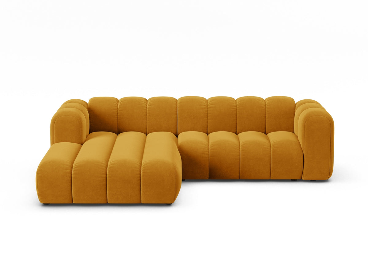 Lupine — Corner Sofa Yellow (Salvador 10) Black Plastic Left