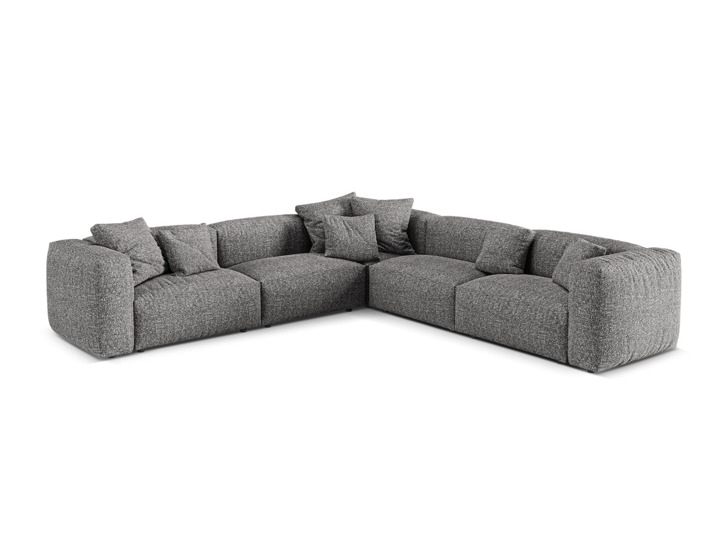 Martina — Corner Sofa Graphite (Monet Graphite) Black Plastic
