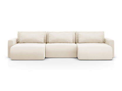 Belfast — Panoramic Sofa Ivory (Magic Velvet 2256) Black Plastic