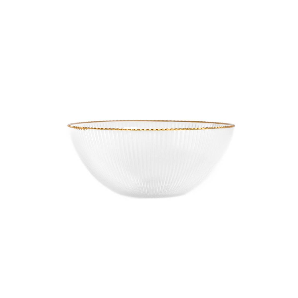 LYNN Small Glass Bowl with Gold Rim 15x7 cm