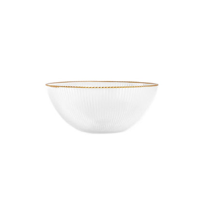 LYNN Small Glass Bowl with Gold Rim 15x7 cm
