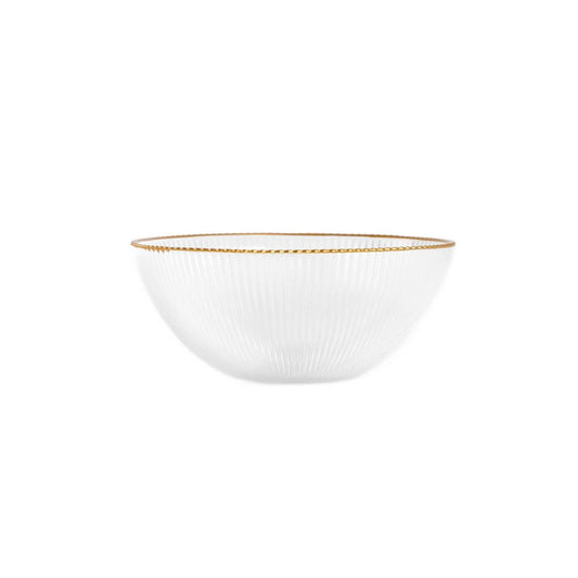 LYNN Small Glass Bowl with Gold Rim 15x7 cm